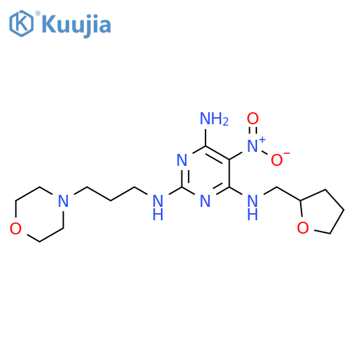 N2-3-(morpholin-4-yl)propyl-5-nitro-N4-(oxolan-2-yl)methylpyrimidine-2,4,6-triamine structure