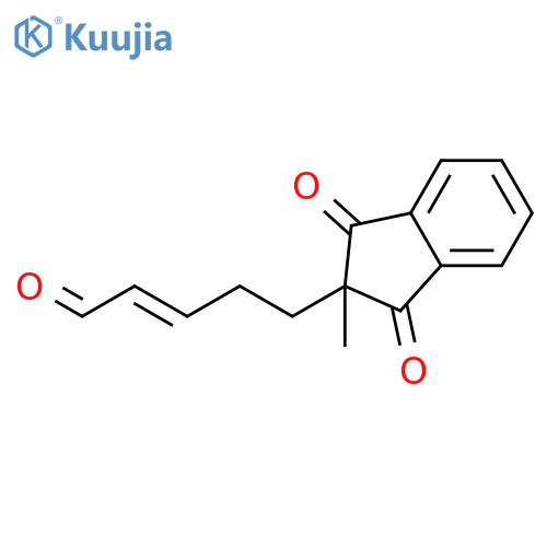 2-Pentenal, 5-(2,3-dihydro-2-methyl-1,3-dioxo-1H-inden-2-yl)-, (2E)- structure