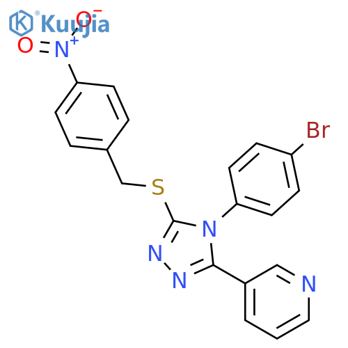 3-(4-(4-Bromophenyl)-5-((4-nitrobenzyl)thio)-4H-1,2,4-triazol-3-yl)pyridine structure