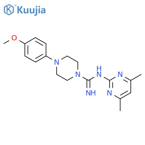 N-(4,6-Dimethylpyrimidin-2-yl)-4-(4-methoxyphenyl)piperazine-1-carboximidamide structure