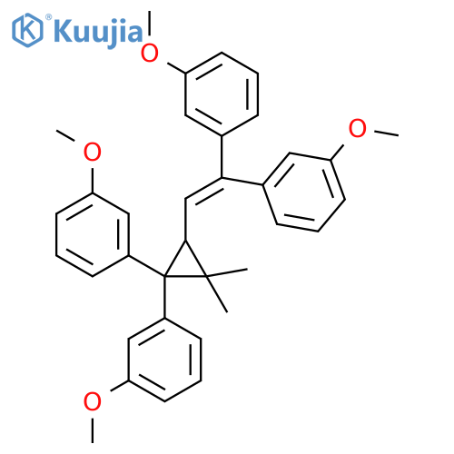 Benzene, 1,1'-[[2,2-bis(3-methoxyphenyl)-3,3-dimethylcyclopropyl]ethenylidene]bis[3-methoxy- structure