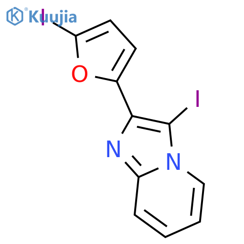 IMIDAZO[1,2-A]PYRIDINE, 3-IODO-2-(5-IODO-2-FURANYL)- structure