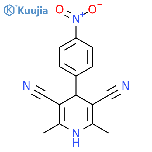 3,5-Pyridinedicarbonitrile, 1,4-dihydro-2,6-dimethyl-4-(4-nitrophenyl)- structure