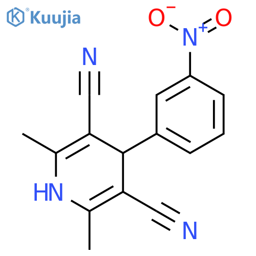 3,5-Pyridinedicarbonitrile, 1,4-dihydro-2,6-dimethyl-4-(3-nitrophenyl)- structure