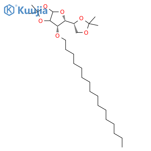 (5R,6S)-5-[(4R)-2,2-dimethyl-1,3-dioxolan-4-yl]-6-(hexadecyloxy)-2,2-dimethyltetrahydrofuro[2,3-d][1,3]dioxole (non-preferred name) structure