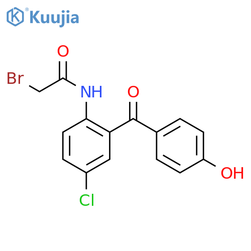 2-Bromo-N-4-chloro-2-(4-hydroxybenzoyl)phenylacetamide structure