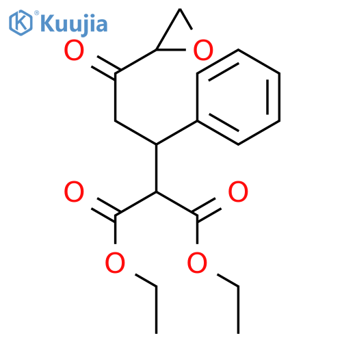 Propanedioic acid, (3-oxiranyl-3-oxo-1-phenylpropyl)-, diethyl ester structure