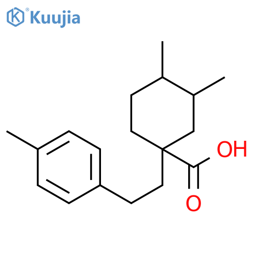 Cyclohexanecarboxylic acid, 3,4-dimethyl-1-[2-(4-methylphenyl)ethyl]- structure