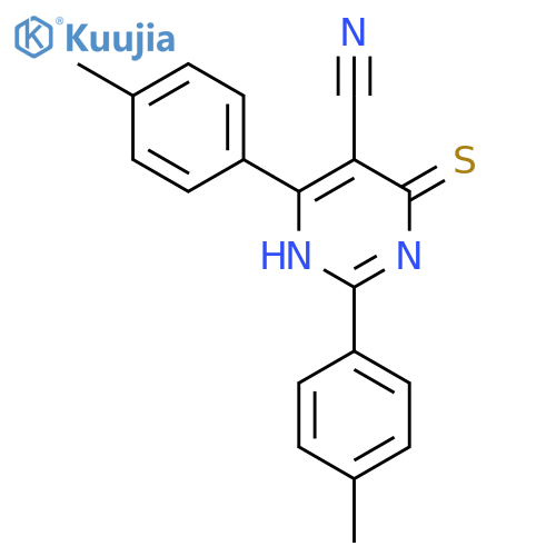 5-Pyrimidinecarbonitrile, 1,4-dihydro-2,6-bis(4-methylphenyl)-4-thioxo- structure