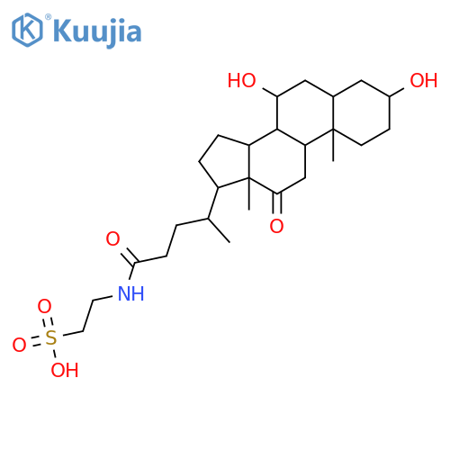 2-{[(3alpha,5beta,7alpha,8xi,9xi,14xi)-3,7-dihydroxy-12,24-dioxocholan-24-yl]amino}ethanesulfonic acid structure