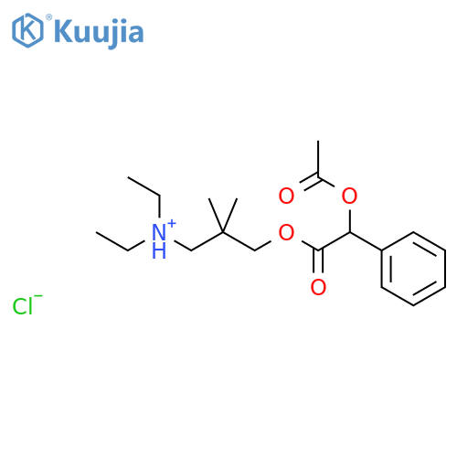 3-{[(acetyloxy)(phenyl)acetyl]oxy}-N,N-diethyl-2,2-dimethylpropan-1-aminium chloride structure