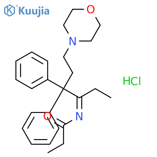 N-[(1E)-1-ethyl-4-morpholin-4-yl-2,2-diphenylbutylidene]propanamide hydrochloride structure