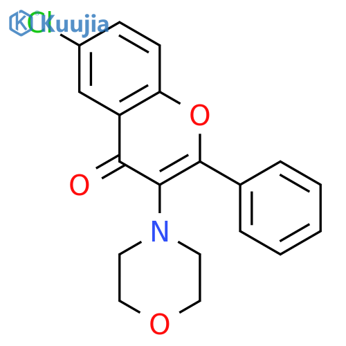 4H-1-Benzopyran-4-one, 6-chloro-3-(4-morpholinyl)-2-phenyl- structure