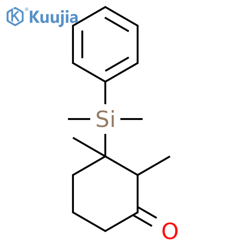 CYCLOHEXANONE, 3-(DIMETHYLPHENYLSILYL)-2,3-DIMETHYL- structure