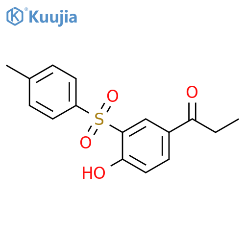 1-Propanone, 1-[4-hydroxy-3-[(4-methylphenyl)sulfonyl]phenyl]- structure