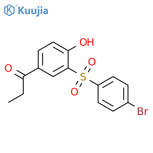 1-Propanone, 1-[3-[(4-bromophenyl)sulfonyl]-4-hydroxyphenyl]- structure