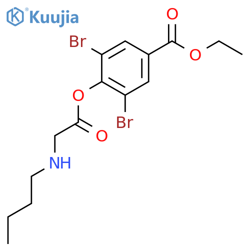 GLYCINE, N-BUTYL-, 2,6-DIBROMO-4-(ETHOXYCARBONYL)PHENYL ESTER structure