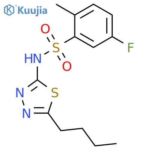 Benzenesulfonamide, N-(5-butyl-1,3,4-thiadiazol-2-yl)-5-fluoro-2-methyl- structure