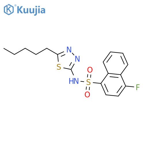 1-Naphthalenesulfonamide, 4-fluoro-N-(5-pentyl-1,3,4-thiadiazol-2-yl)- structure