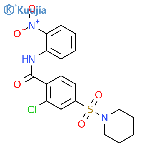 2-Chloro-N-(2-nitrophenyl)-4-(piperidine-1-sulfonyl)benzamide structure
