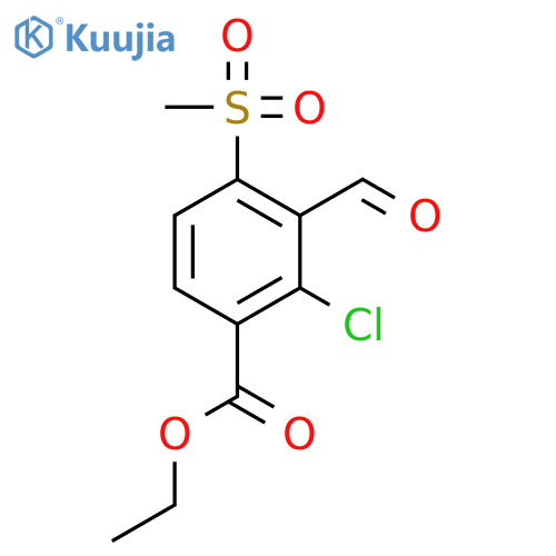 Benzoic acid, 2-chloro-3-formyl-4-(methylsulfonyl)-, ethyl ester structure