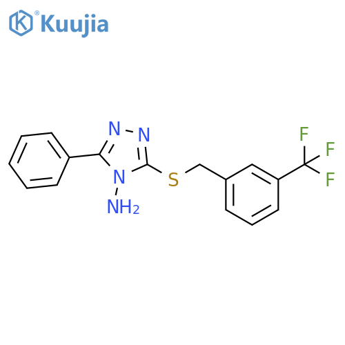 3-Phenyl-5-{3-(trifluoromethyl)benzylsulfanyl}-4H-1,2,4-triazol-4-amine structure