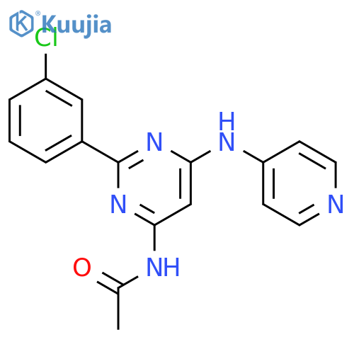 Acetamide, N-[2-(3-chlorophenyl)-6-(4-pyridinylamino)-4-pyrimidinyl]- structure