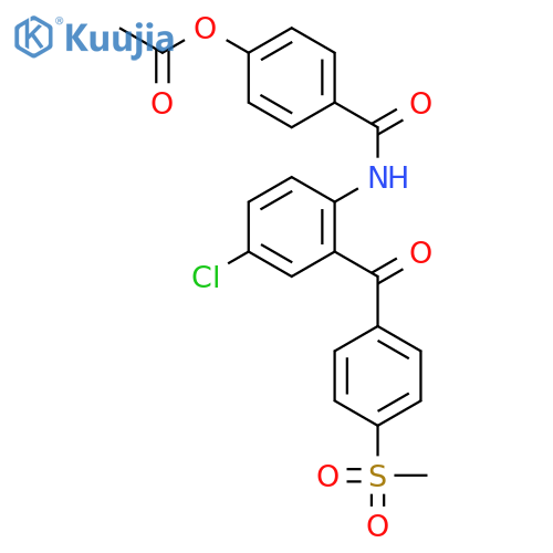 Benzamide,4-(acetyloxy)-N-[4-chloro-2-[4-(methylsulfonyl)benzoyl]phenyl]- structure