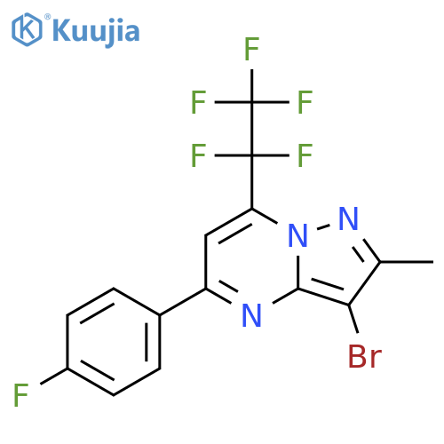 <br>3-Bromo-5-(4-fluoro-phenyl)-2-methyl-7-pentafluoroethyl-pyrazolo[1,5-a]pyri midine structure
