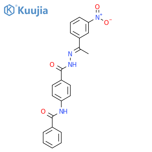 Benzoic acid, 4-(benzoylamino)-, [1-(3-nitrophenyl)ethylidene]hydrazide structure