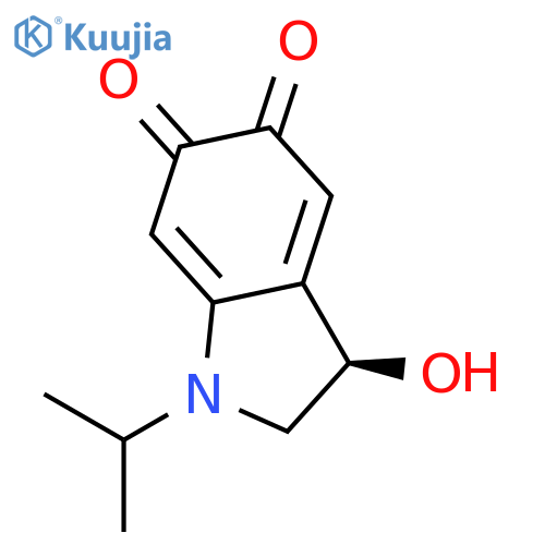 1H-Indole-5,6-dione,2,3-dihydro-3-hydroxy-1-(1-methylethyl)-,(R)-(9CI) structure