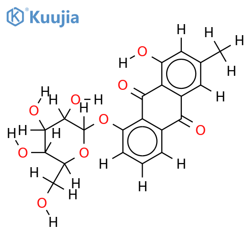 8-beta-D-glucopyranosyloxy-1-hydroxy-3-methyl-ant structure