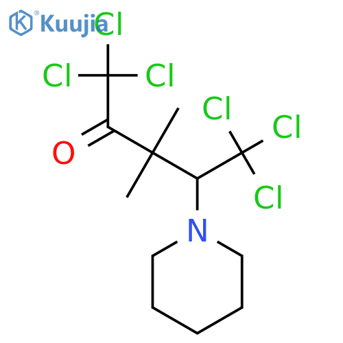 2-Pentanone, 1,1,1,5,5,5-hexachloro-3,3-dimethyl-4-(1-piperidinyl)- structure