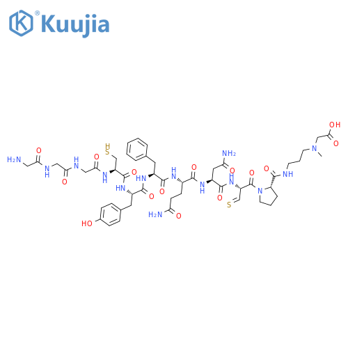 glycylglycylglycyl-L-cysteinyl-L-tyrosyl-3-phenyl-L-alanyl-L-glutaminyl-L-asparaginyl-L-cysteinyl-L-prolyl-L-lysine (4→9)-disulphide, cyclic structure