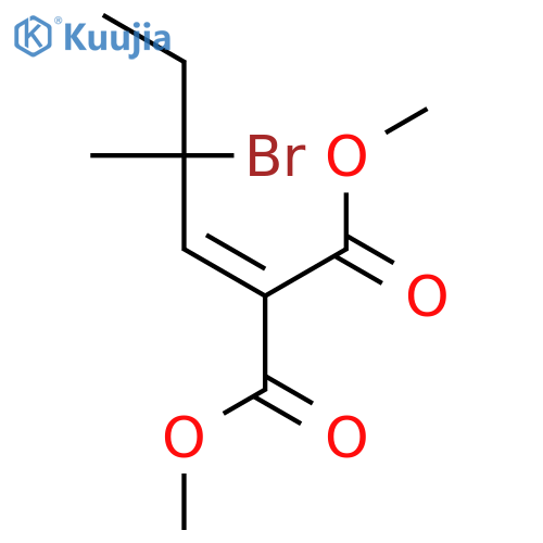 Dimethyl (2-bromo-2-methylbutylidene)propanedioate structure