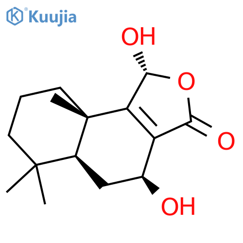 Naphtho[1,2-c]furan-3(1H)-one,4,5,5a,6,7,8,9,9a-octahydro-1,4-dihydroxy-6,6,9a-trimethyl-,(1R,4S,5aS,9aS)- structure