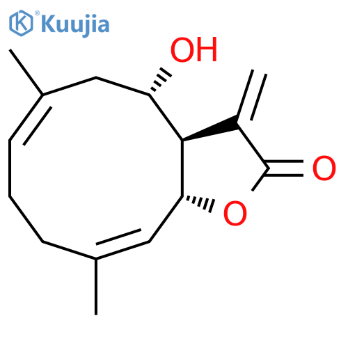 Cyclodeca[b]furan-2(3H)-one,3a,4,5,8,9,11a-hexahydro-4-hydroxy-6,10-dimethyl-3-methylene-,(3aR,4R,6E,10E,11aR)- structure