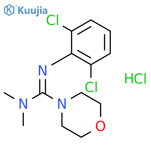 N'-(2,6-dichlorophenyl)-N,N-dimethylmorpholine-4-carboximidamide hydrochloride structure