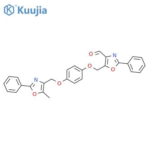 4-Oxazolecarboxaldehyde,5-[[4-[(5-methyl-2-phenyl-4-oxazolyl)methoxy]phenoxy]methyl]-2-phenyl- structure