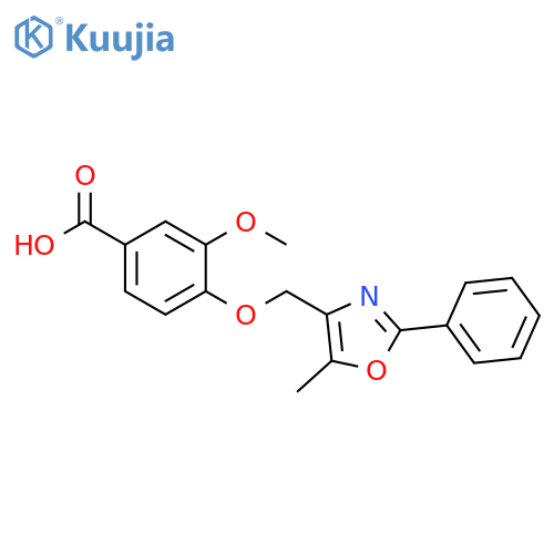 Benzoic acid, 3-methoxy-4-[(5-methyl-2-phenyl-4-oxazolyl)methoxy]- structure