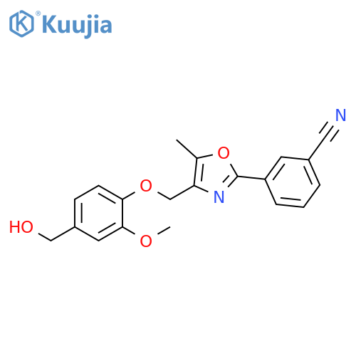Benzonitrile,3-[4-[[4-(hydroxymethyl)-2-methoxyphenoxy]methyl]-5-methyl-2-oxazolyl]- structure