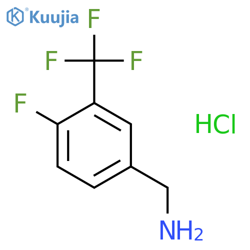 BENZENEMETHANAMINE, 4-FLUORO-3-(TRIFLUOROMETHYL)-, HYDROCHLORIDE structure
