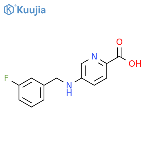 2-Pyridinecarboxylic acid, 5-[[(3-fluorophenyl)methyl]amino]- structure