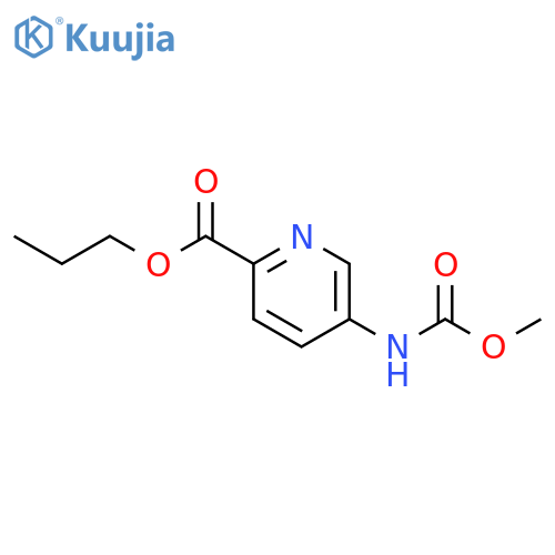 2-Pyridinecarboxylic acid, 5-[(methoxycarbonyl)amino]-, propyl ester structure