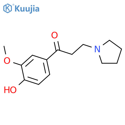 1-Propanone, 1-(4-hydroxy-3-methoxyphenyl)-3-(1-pyrrolidinyl)- structure