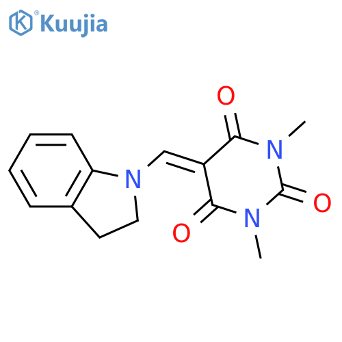 5-(2,3-dihydro-1H-indol-1-yl)methylidene-1,3-dimethyl-1,3-diazinane-2,4,6-trione structure