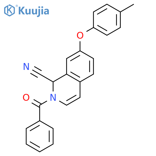 1-ISOQUINOLINECARBONITRILE, 2-BENZOYL-1,2-DIHYDRO-7-(4-METHYLPHENOXY)- structure