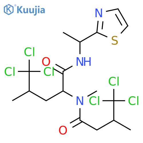 (2S,4S)-5,5,5-trichloro-4-methyl-2-[(S)-methyl-(4,4,4-trichloro-3-methyl-butyryl)-amino]-pentanoic acid (S)-1-thiazol-2-yl-ethylamide structure