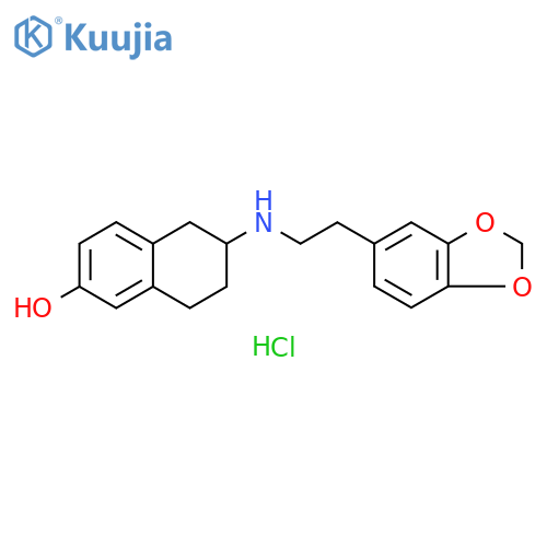 2-Naphthalenol, 6-[[2-(1,3-benzodioxol-5-yl)ethyl]amino]-5,6,7,8-tetrahydro-, hydrochloride (1:1) structure