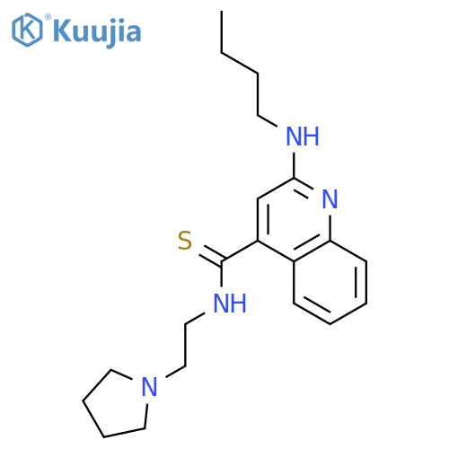 4-Quinolinecarbothioamide, 2-(butylamino)-N-[2-(1-pyrrolidinyl)ethyl]- structure